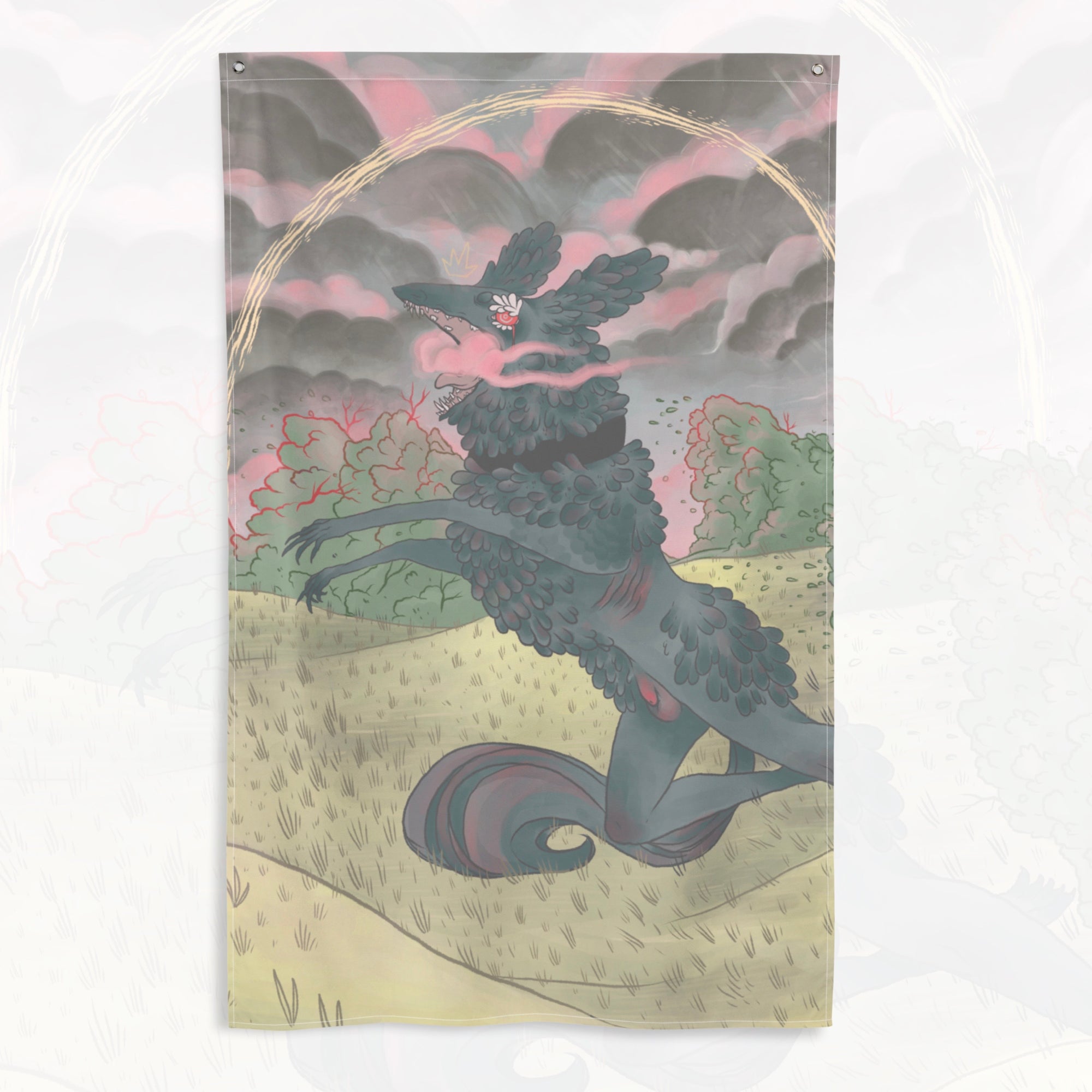 "The Devourer of Clouds" Wall Flag